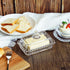 6.5'' 2-Piece Countertop,Dishwasher Clear Glass Butter Dish with Handled Lid,Classic Design Butter Keeper For Safe