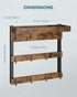 12 OROPY Coffee Mug Rack Wall Mounted, Rustic Wood Cups Rack with Hooks and Storage Shelf, for Home Kitchen Display