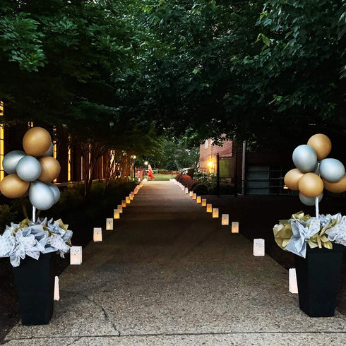 Homemory Upgraded White Luminary Bags, Moisture-Proof Candle Bags with Stars Design for Wedding, Party, Christmas