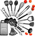 Kitchen Utensils Set - 24 PCS Nylon Cooking Utensils with Stainless Steel Handles - Heat Resistant Non-Stick Tools