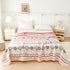 MEJU 100% 3 60 80 Boho Indian Pink Gray Retro Southwest Muslin Reversible Blanket for Bed Sofa Couch Combed Cotton