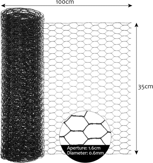 2 (Black,13.7 80 Inches) SATINIOR Sheets Chicken Wire Net for Craft Work, Galvanized Hexagonal Wire Mesh x