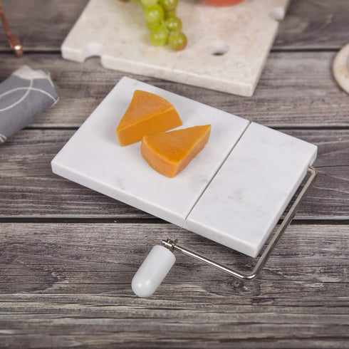 8" 5" Creative Home Marble Cheese Slicer x Heavy Duty Marble Board with Wire Cutter, Durable Cheese Slicer for Block