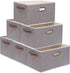 Yawinhe Fabric Storage Baskets, Foldable Closet Organizer, Large Canvas Storage Boxes for Clothes, Grey, 6-Pack