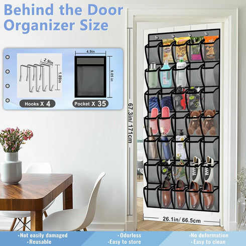 Aheroi 35 40 lbs, Closet Over the Door Shoe Organizer, Pockets Mesh Shoe Organizer Door Hanger, Large Hanging Shoe Rack
