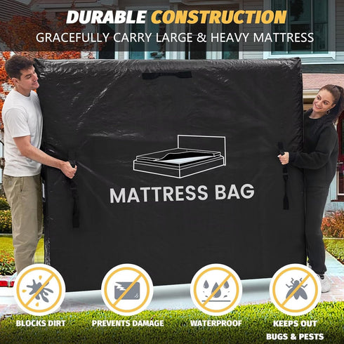 8 (82x57x13.5 Mattress Bags for Moving and Storage, BETU Waterproof Mattress Protector Full XL Mattress Cover