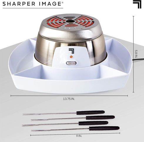 SHARPER IMAGE Electric Tabletop S'mores Maker, 6-Piece Set with 4 Skewers & 4 Serving Compartments