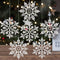 Silver Snowflake Ornaments, 6 Pack Large Plastic Christmas Decorations for Winter Wonderland Tree