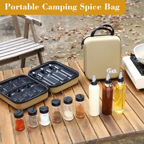 Generic 11-Piece 6 3 Set Camping Spice Kit - Powder & Liquid Containers with Leakproof Lids, Portable funnel, EVA Hard