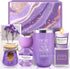 Mothers Day Spa Gift Basket & Tumbler Set, Perfect Gift for Her - Women, Wife, Girlfriend, Friends, Mom (Purple)
