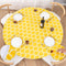 UMINEUX Round Fitted Vinyl Tablecloth with Elastic Edged & Flannel Backing - Waterproof Round Table Cover for Indoor