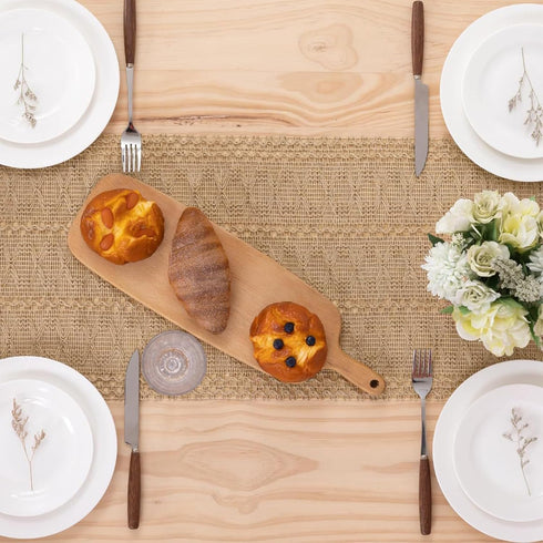 Summer 36 Inches Niviy Burlap Boho Table Runner for Home Decor Long, Easter Modern Farmhouse Decor Rustic Small Macrame