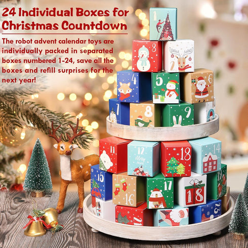 Asoulin 2025 24 Countdown 25-In-1 6+ Advent Calendar Boys, Days STEM Robot Building Blocks Christmas Calendar Gift Box