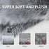 Grey Faux Fur Rug - Fluffy Round Rug for Bedroom, Kids Room, 3X3 Soft Gray Shag Circular Carpet for Nursery