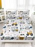 Datura home Set 4Pcs Set 1 1 2 Woodland Construction Sheets for Kids,Cartoon Excavator Truck Lifter Print Sheet
