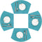 SHACOS Set of 4 Round Wedge Placemats, Heat Resistant, Woven Vinyl PVC Table Mats, Teal Blue, Indoor Outdoor