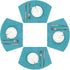 SHACOS Set of 4 Round Wedge Placemats, Heat Resistant, Woven Vinyl PVC Table Mats, Teal Blue, Indoor Outdoor