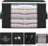 Large Storage Bags, 3 Pack Foldable Closet Organizers with Durable Handles for Blanket, Comforter, Clothing, 90L - Black