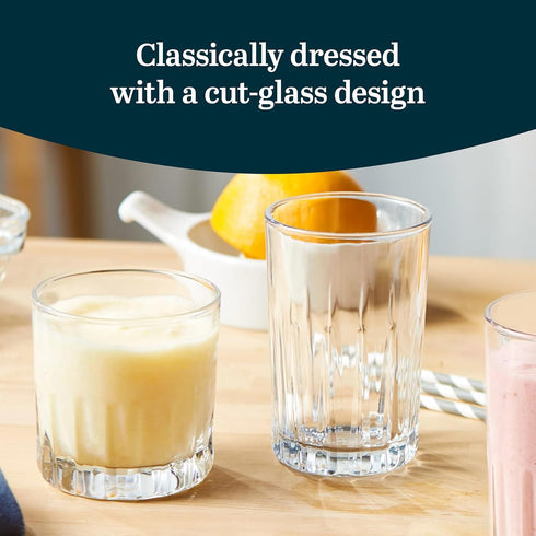 Libbey Brockton Tumbler Set, Juice and Rocks Glasses, Clear, 8 Elegant Dishwasher Safe Barware