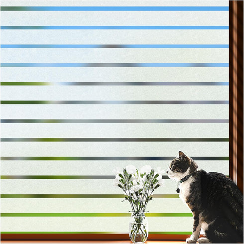 Viseeko Frosted Glass Window Privacy Film, Window Cling for Day and Night Privacy, Heat Blocking Decorative Window Film
