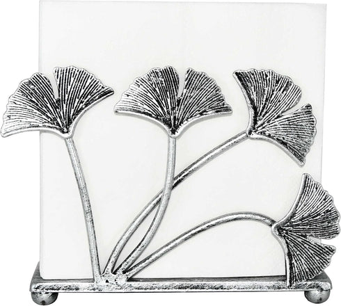 OwlGift Modern Ginkgo Leaves Design Napkin Holder - Metal Paper Napkin Storage for Kitchen, Stylish Paper Towel
