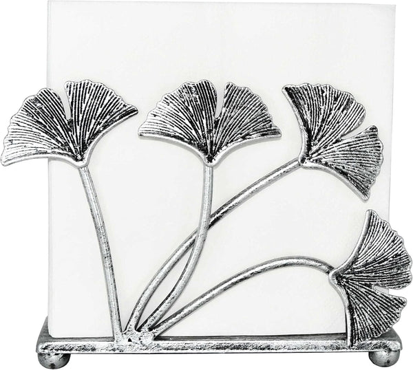 OwlGift Modern Ginkgo Leaves Design Napkin Holder - Metal Paper Napkin Storage for Kitchen, Stylish Paper Towel