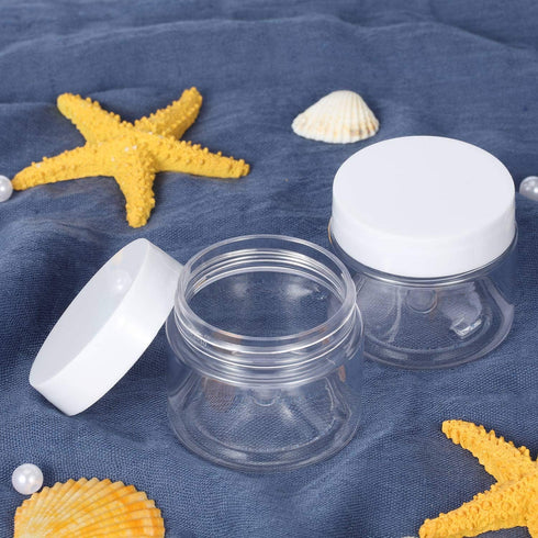 SATINIOR 6 Pack 3 oz Plastic Jars Containers with Lids, Refillable Leakproof Round Empty Jars for Organizing