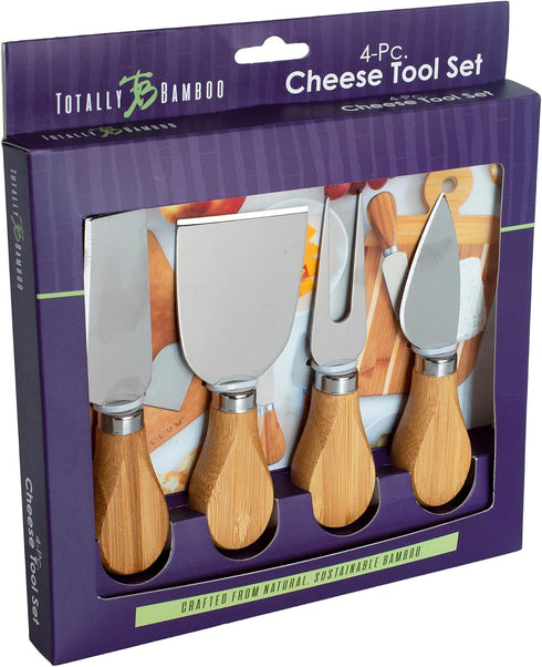 Totally Bamboo 4-Piece Cheese Tool Set, Charcuterie Board Accessories