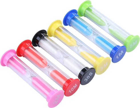 I-MART Plastic Sand Timer Sandglass - 30 sec to 10 mins (Pack of 6)