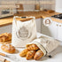 2 VIS'V Beeswax Bread Bags, Reusable Large Linen Cotton Sourdough Bags with Sealing Zip for Homemade Breads, Pcs