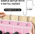 24 (64'' 19'') Simple Houseware Pockets - Crystal Clear Over The Door Hanging Shoe Organizer, Pink x
