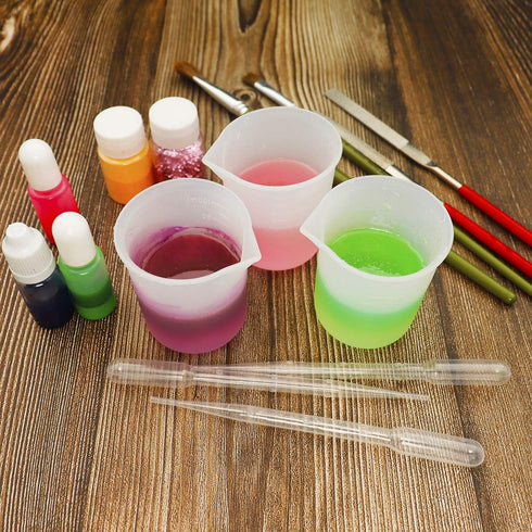 10 PCS 100ml Silicone Measuring Cups for Resin, Non-Stick Mixing Cups with Precise Scale for DIY Craft Jewelry