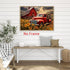 Farmhouse Rustic Pictures, Red Barn Painting Old Truck Poster, Wildflower Landscape Wall Art 16x24in