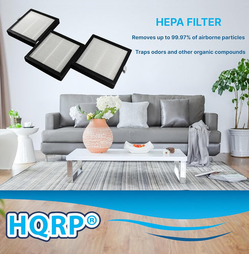 HQRP 3-Pack HEPA Filters for Afloia (AQ8/Q8), Honati, Hysure Q7, Tenergy Sorbi 2-in-1 Air Purifier