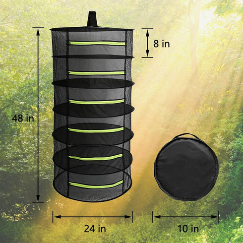 2 6 Tanzfrosch PCS Herb Drying Rack Layers Mesh Hanging with Zipper Opening, Herb Dry Net for Drying Herb Plant Bud