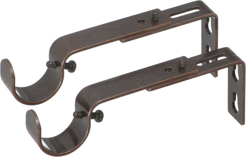 Ivilon Adjustable Brackets for Curtain Rods - Set of 2 for 1 or 1 1/8 Inch Rods - Oil Rubbed Bronze