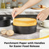 HONGBAKE 8 Inch Round Cake Pan Set with 60 Pieces Parchment Paper, Nonstick Circle Cake Pans Set of 2