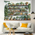 59x51 Inch EOBTAIN Green Plant Wall Tapestry Cactus and Floral Potting on Bookshelf Tapestries Wall Hanging Botanical