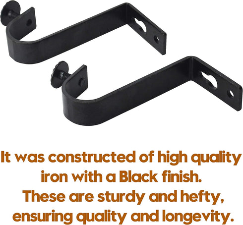 4 Pack Heavy Duty Ceiling Curtain Rod Bracket - Single Curtain Rod Holders for 1 Inch Drapery