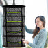 Hanging-8 (23.62") MEKOLIFE Herb Drying Rack Layer, Collapsible Large Capacity Mesh Net with Green Zipper, Hooks