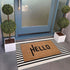 Collive Black and White Striped Door Mat, 27.5" x 43.3", Reversible Washable Front Porch Rug for Indoor Outdoor