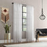 Clean Window Textured Slub Stripe Anti-Dust Allergy/Pet Friendly Sheer Curtain Panel, White, 52" W x 84" L