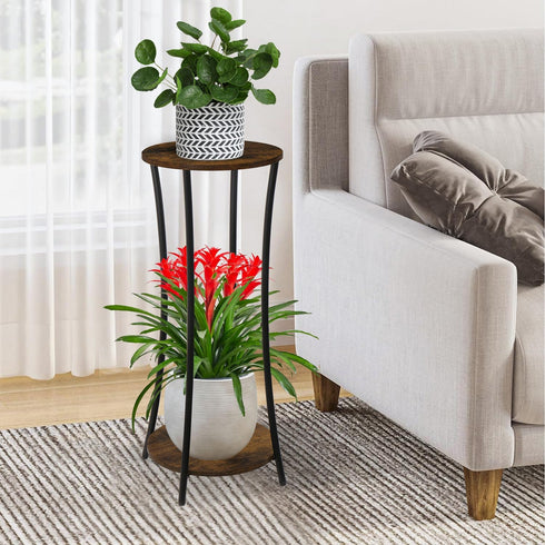 Indoor,2 YINMIT Plant Stand Tier Round Potted Holder Rack,Flower Pot Stand Shelf,Round Supports Rack,Corner Plant Shelf