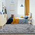 Jelymark Super Soft Shaggy Rug for Bedroom, 4x5.9 Feet Fluffy Carpet for Living Room, Grey Indoor Rug