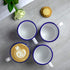 City to Cottage Handmade Dark Navy Blue Stripe Ceramic Extra Large Mug, 17.5oz/500ml for Hot Chocolate, Coffee