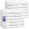 Pearl Linens 12 Pack 22x44 Economy Cotton Hotel Quality White Bath Towels
