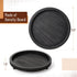 12", Bamboo Land- Round Decorative Trays for Coffee Table, Black, Wood Tripod & Beaded Design, Wooden Round Tray