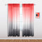 Mrs.Naturall Red and Black Curtains, 63 Inch Length, Set of 1 Sheer Panel for Bedroom Decor