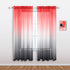 Mrs.Naturall Red and Black Curtains, 63 Inch Length, Set of 1 Sheer Panel for Bedroom Decor