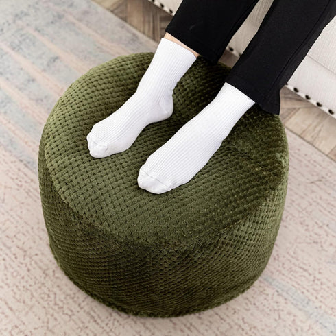 Asuprui Pouf Ottoman Unstuffed Ottoman Foot Rest No Filler Soft Faux Fur